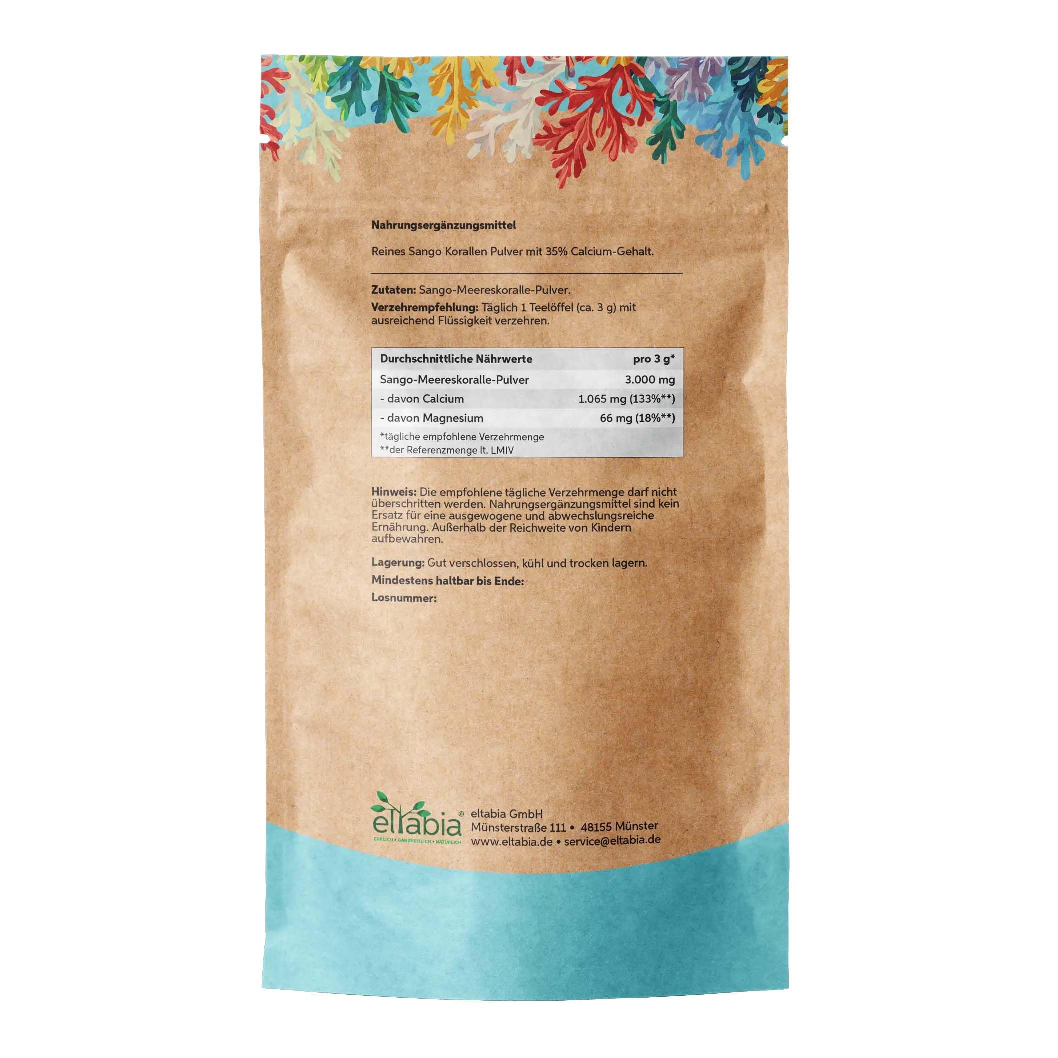 Sango Meereskoralle Pulver 1kg | Hochdosiert mit 34% Calzium | Premium Meeres Korallenpulver | Natürliche Quelle für Kalzium und Magnesium | Das Original aus Japan Okinawa