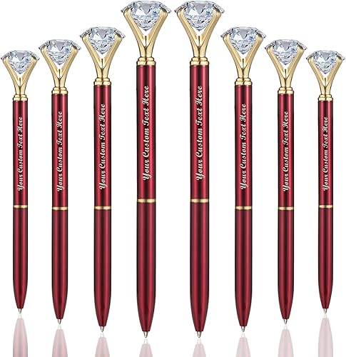 HH-STUDIO CUSTOM Bolígrafo grande de diamantes de imitación de metal de cristal, tinta negra