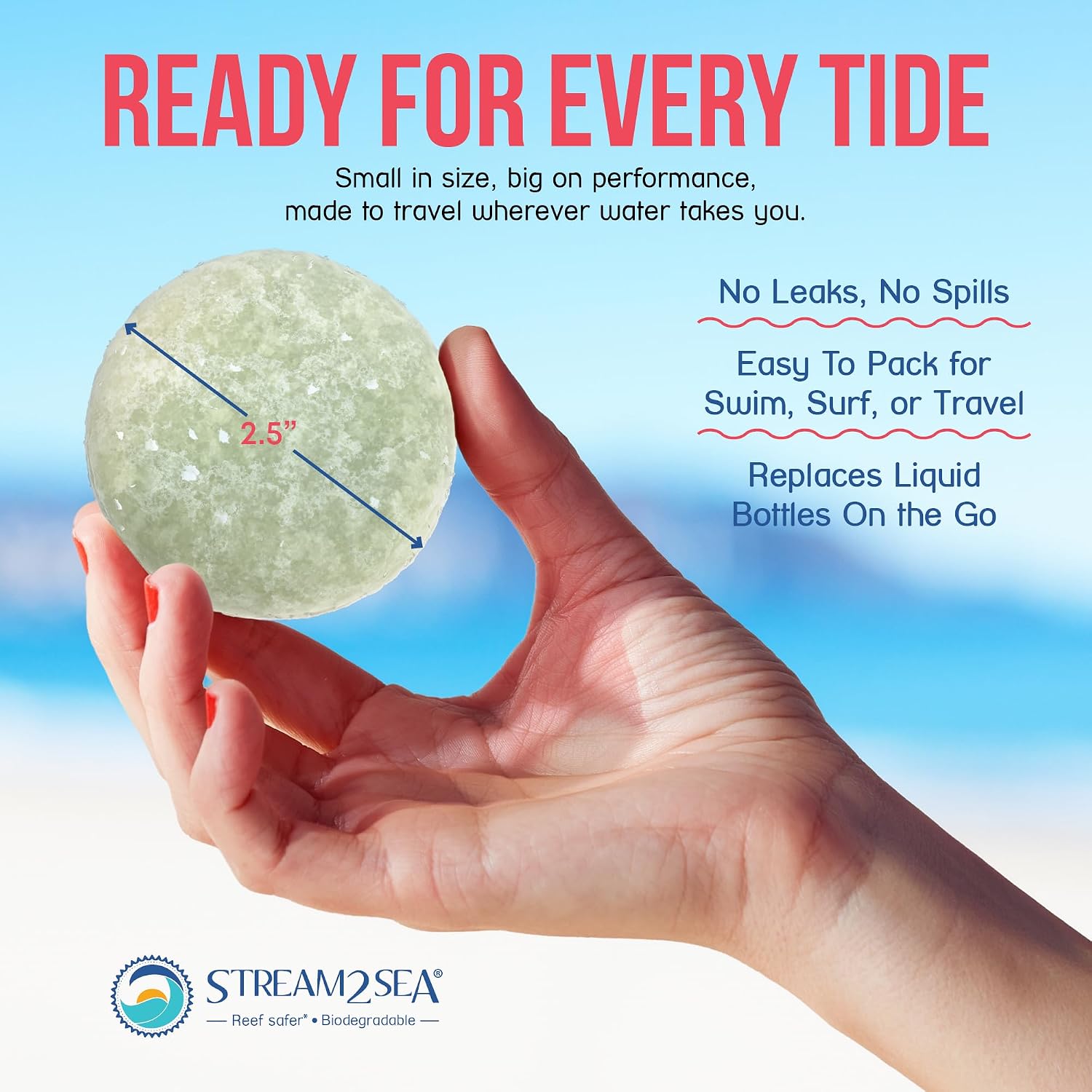 STREAM 2 SEA Swim Strong Shampoo & Body Bar — Reef Safer Biodegradable Shampoo Bar for Swimmers — Chlorine, Salt & UV Hair Recovery — Sulfate Free, Vegan, Plastic Free, TSA Friendly — 2.1 oz