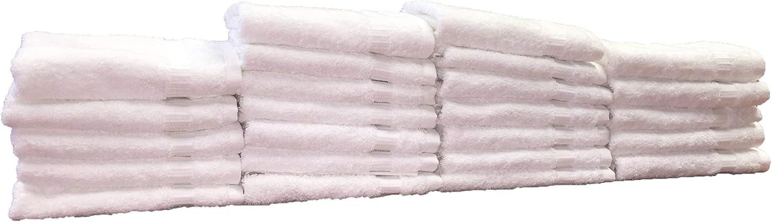 Optima Collection Platinum Level 13 Inch x 13 Inch Cotton White Washcloths - Reusable Cloth Wipes - Bath/Baby/Kitchen - Set of 60