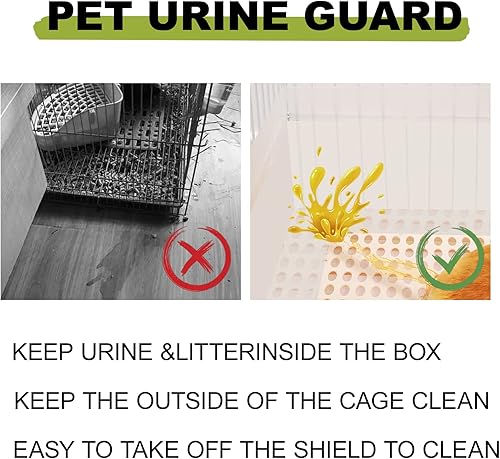 Miniatura 5 de 4 unidades de caja de arena de conejo, protector transparente de orina fácil de limpiar, forro lateral protector de orina, protección contra