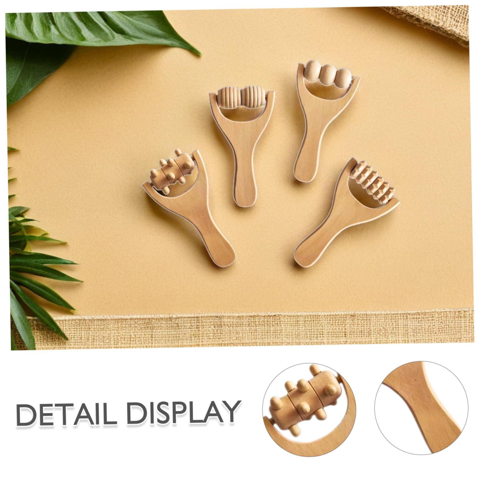 8 piezas Rodillo Masajeador de Madera para Espalda Cuello Pies y Brazos Diseño Ergonómico Portátil Herramienta Duradera para Acupresión y Relajación Muscular