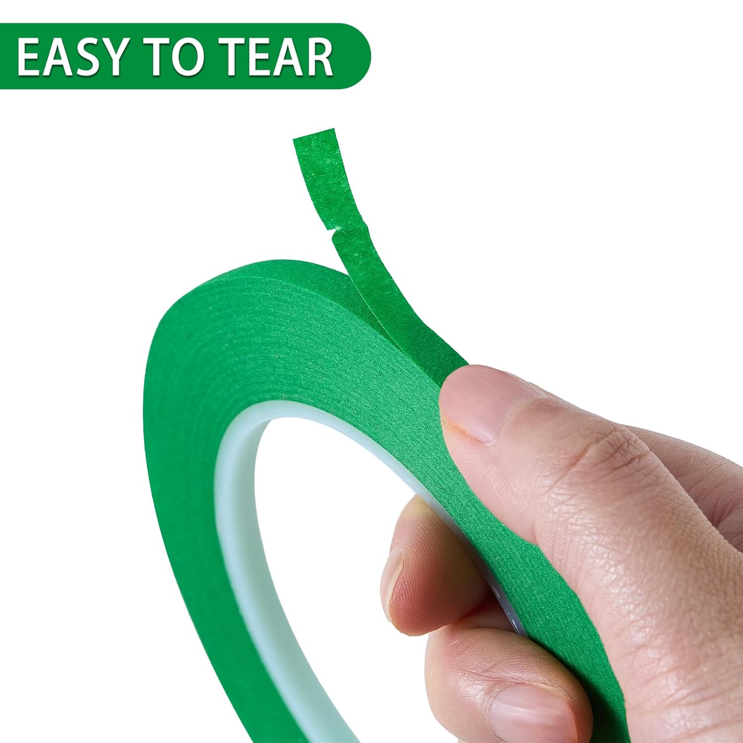 QDiShi 2 Pack 1/4" inch x 60yd Green Painters Tape Easy Removal Thin Narrow Finishing Masking Tape Painting Tape Wall Tape, No Residue and Good Adhesive (0.25 in 6MM)