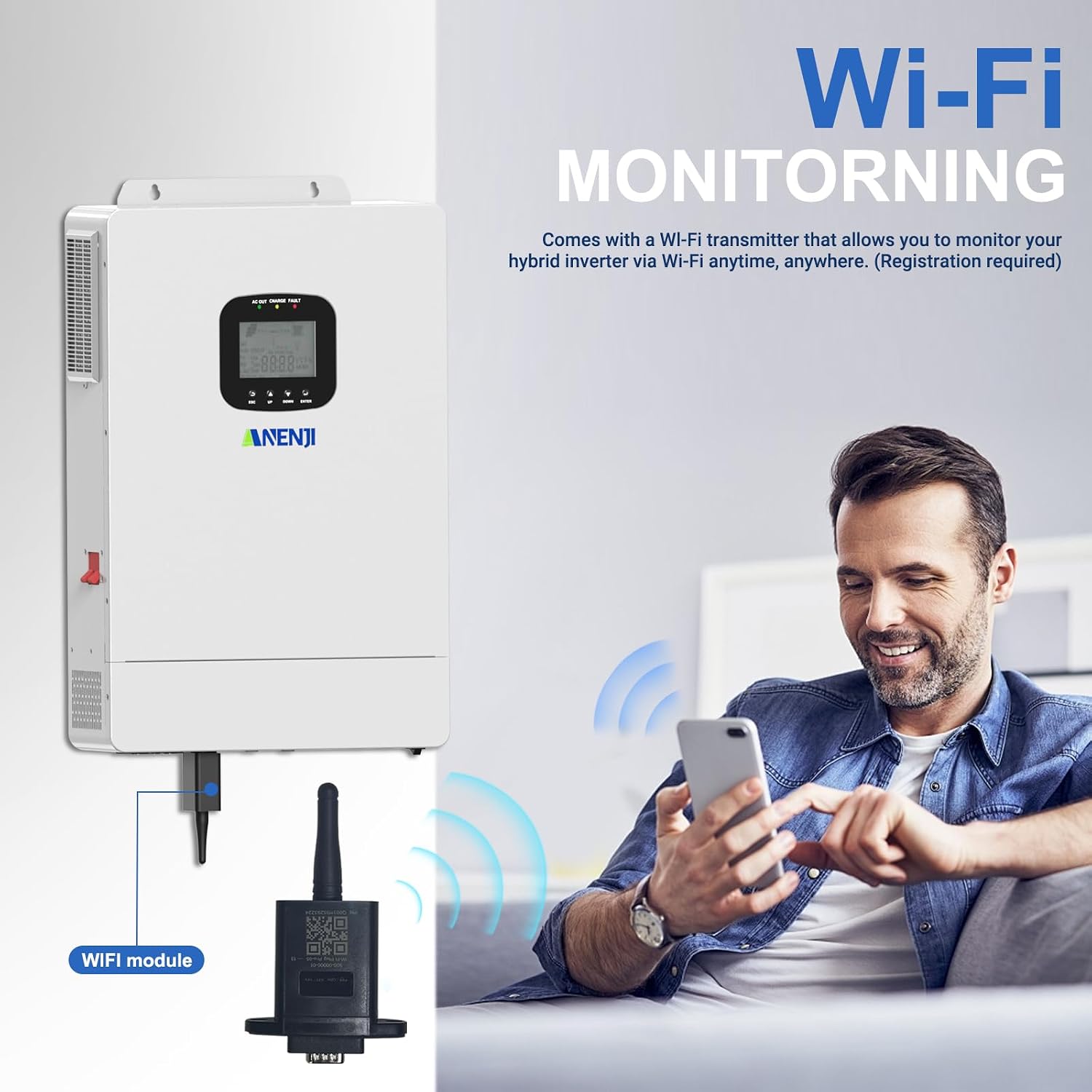 Aninerel Hybrid Inverter Wi-Fi Monitoring Setup