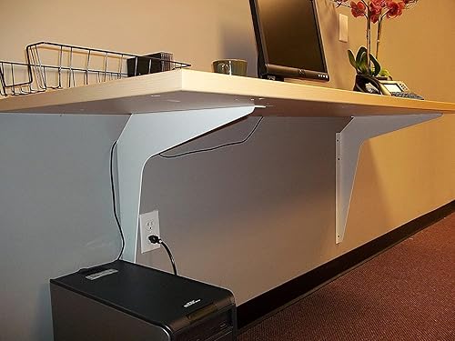 Miniatura 6 de Kolossus RHC9910 - Par de soportes reversibles con recubrimiento en polvo texturizado de construcción de acero de 18 pulgadas, acabado blanco,