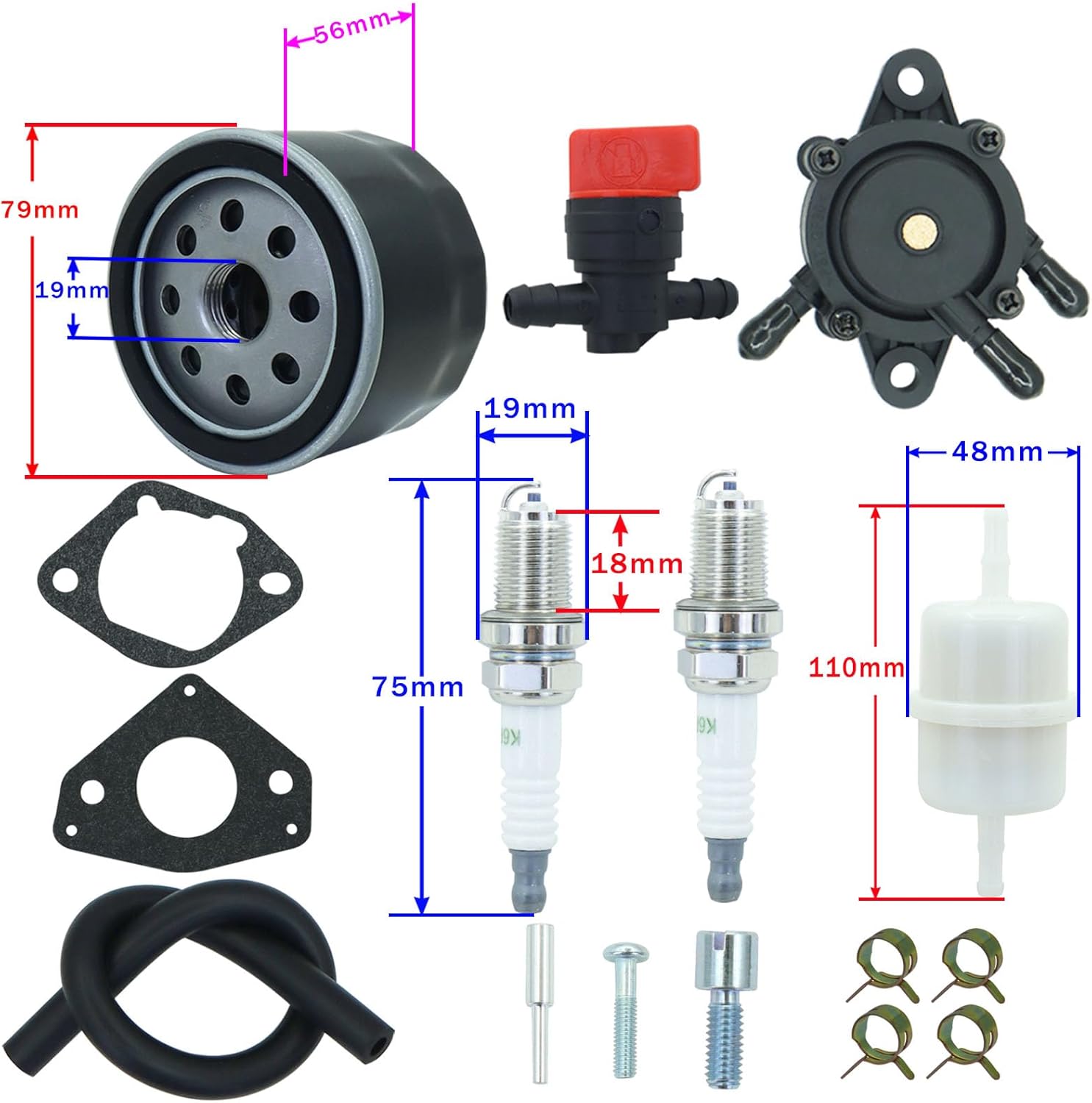 16 853 19-S Carburetor Replaces for Kohler 32-853-34-S 32-853-50-S 32-853-63-S 32-853-67-S Fits for KT725 KT730 KT735 KT740 KT745 7000 Series Models with Fuel Pump Oil Filter