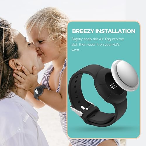 Miniatura 7 de Pulsera Air Tag para niños paquete de 2 Pulsera de silicona suave para niños Soporte ligero para rastreador GPS compatible con Apple Air Tag