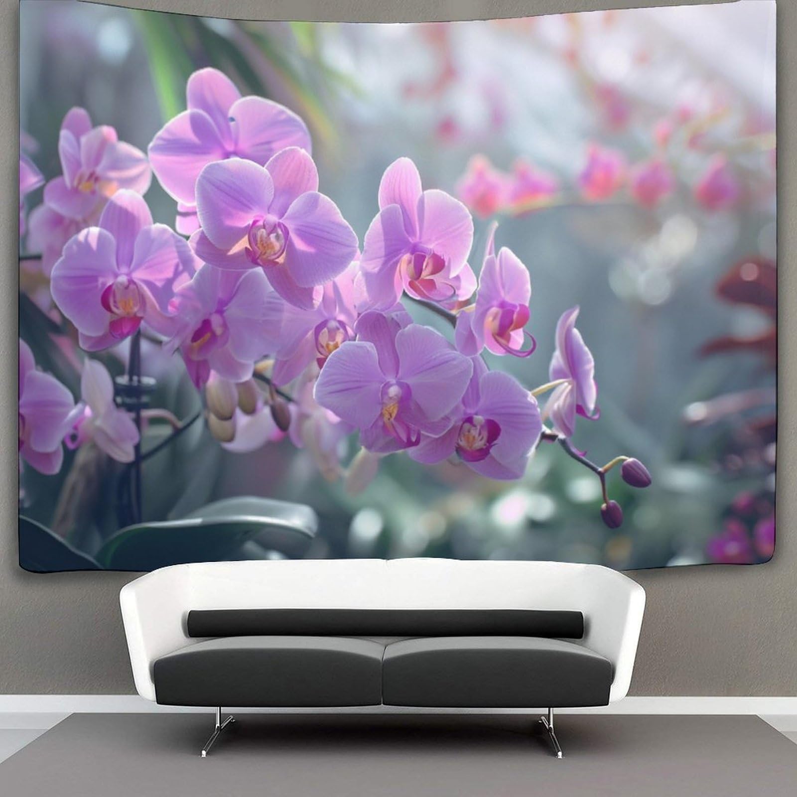 kaiyun Purple Orchid Decor Tapestry,Beautiful Flowers Wall Art Tapestries Wall Hangings for Living Room Bedroom Dorm 100cmx150cm