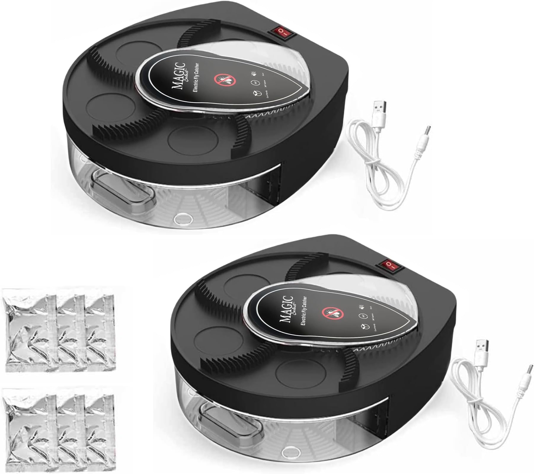 MAGIC SELECT360° Rotating Electric Fly Trap with 72 Hour Battery and USB Charging Cable for Home, Kitchen, Restaurant, Hotel, Bar