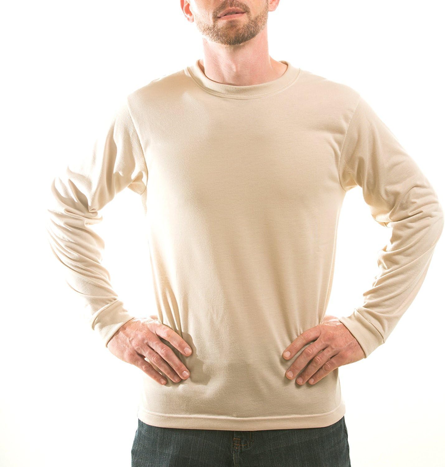 MP Biomedicals Men's Basic Performance Long Sleeve T-Shirt Sand