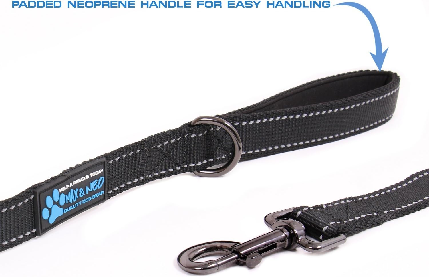 Max and Neo™ Reflective Nylon Dog Leash - We Donate a Leash to a Dog Rescue for Every Leash Sold (RED, 6 FT) - Image 3