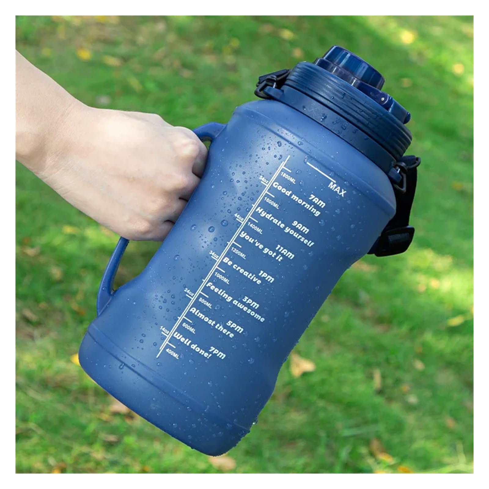 Taza de agua plegable for deportes al aire libre de 2,0 l, taza de silicona plegable portátil, taza de viaje for deportes al aire libre, senderismo, botella de agua con pajita Taza Colapsable Para Sen