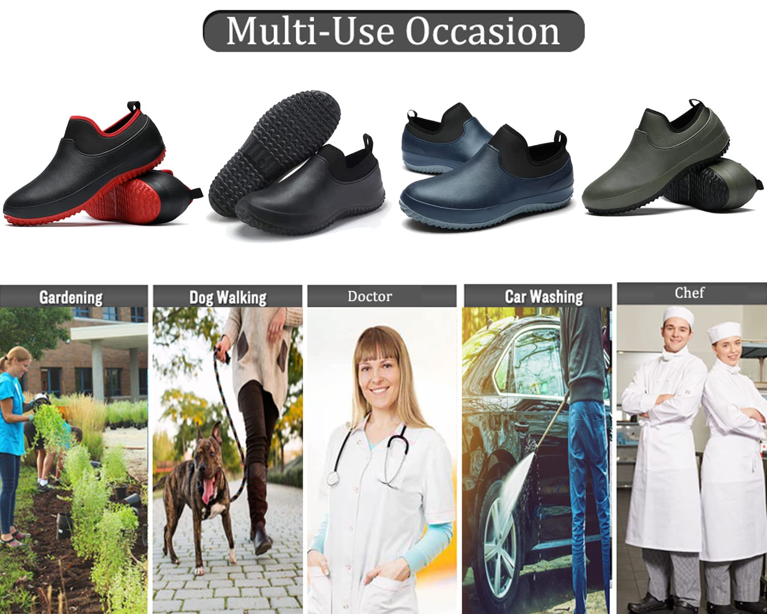 Zapatos de Chef para Hombre, para Cocina, Antideslizantes, para Servicio de Alimentos, Antideslizantes, Impermeables, a Prueba de Aceite, cómodos, de Trabajo, para Chef, Restaurante, sin Cordones