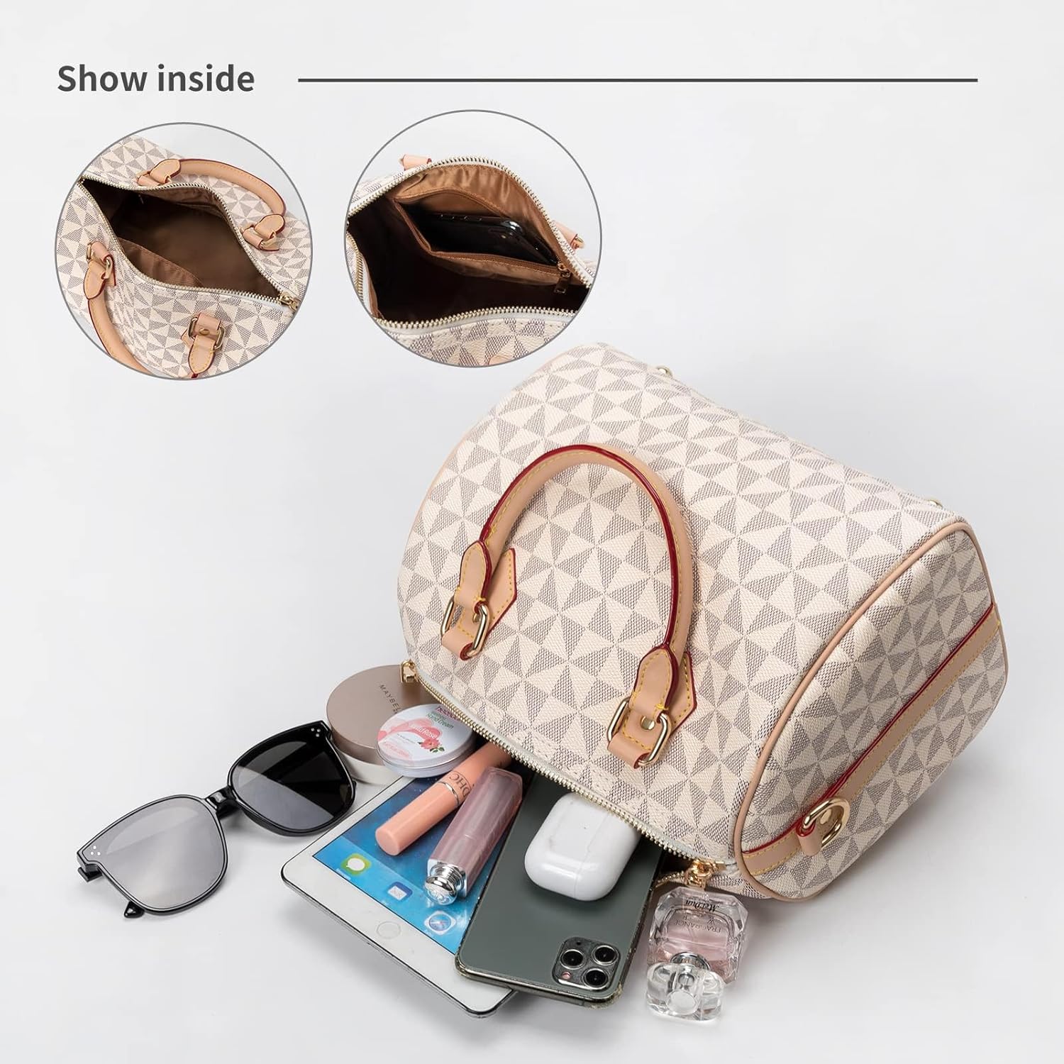 Handbags for Women Faux Leather Purse Large Handle Satchel Bags Shoulder Bag PU Bag - Image 5