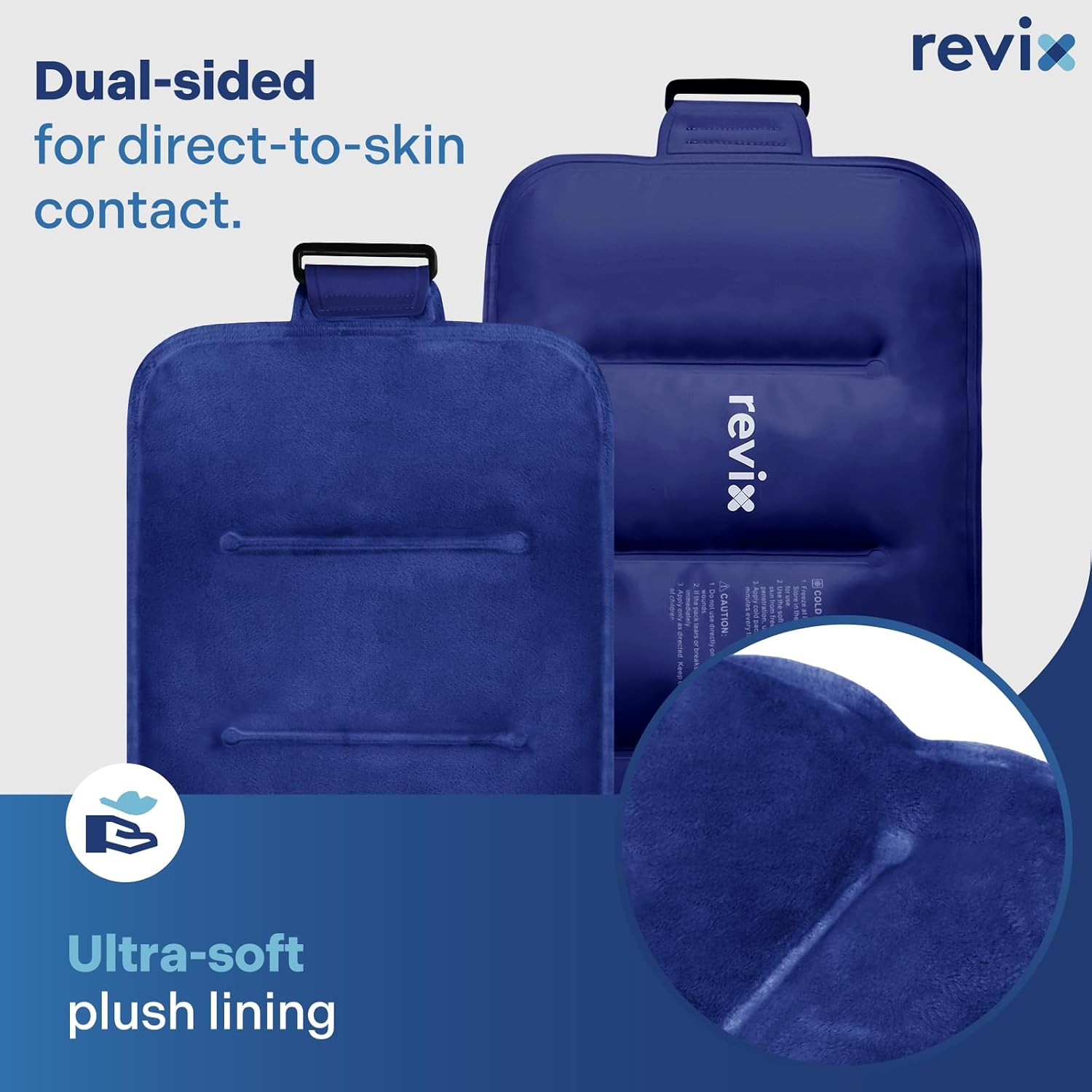 REVIX Ice Pack for Injuries Reusable Gel for Lower Back & Shoulder, Navy