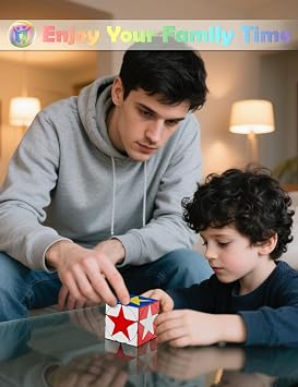 ROXENDA Irregular Star Cube Stickerless Speed Cube - Smooth Twist Puzzle Magic Cube for Kids & Adults, Educational STEM Toy, Cubing Classroom (Stickerless)