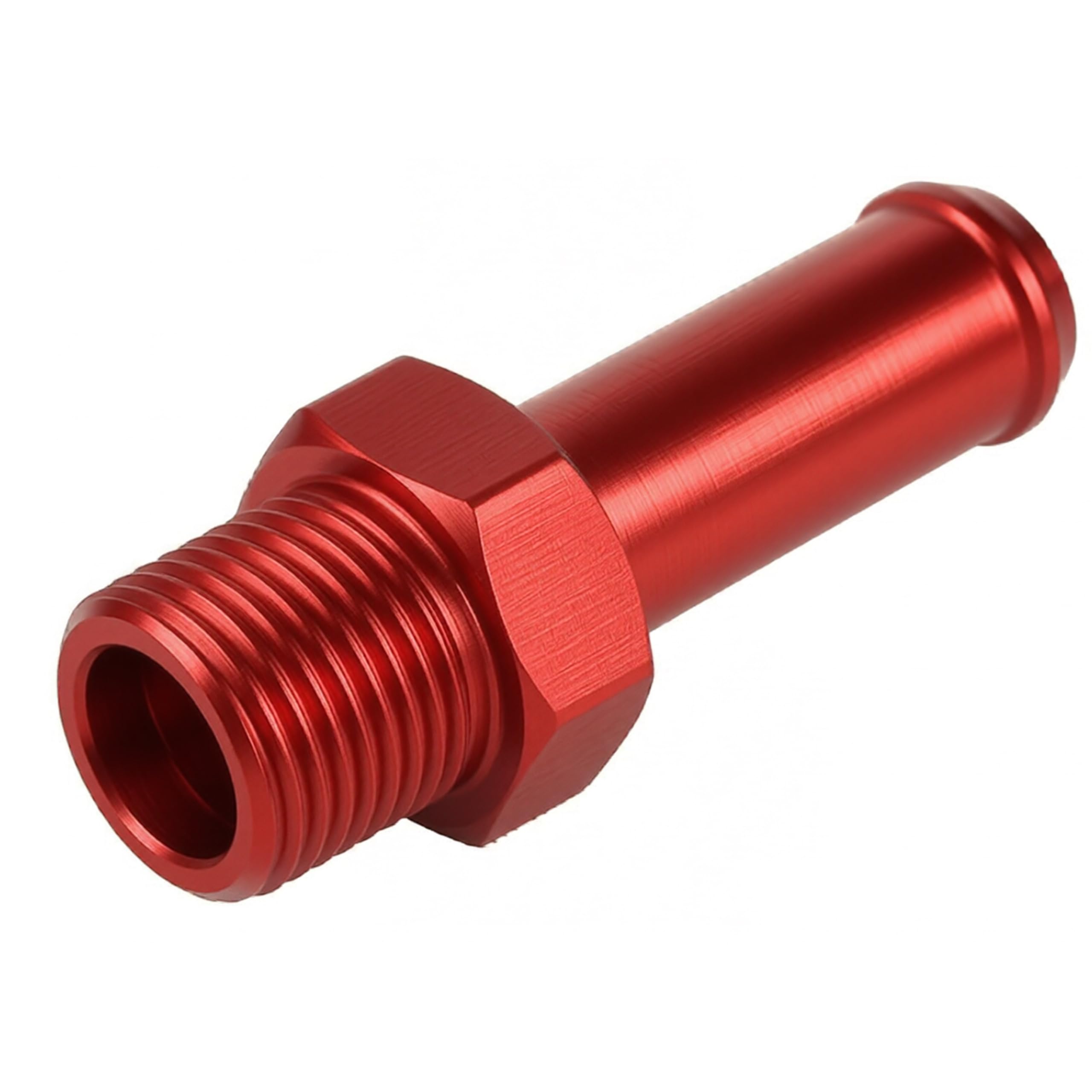 PrecisionGeek – Aluminium 1/8 NPT to 5 mm 6 mm (1/4") Push-On Barb Tail Hose Pipe Fitting, Red, Lightweight Connector for Fuel, Air, Oil, Water Systems – 1 Piece