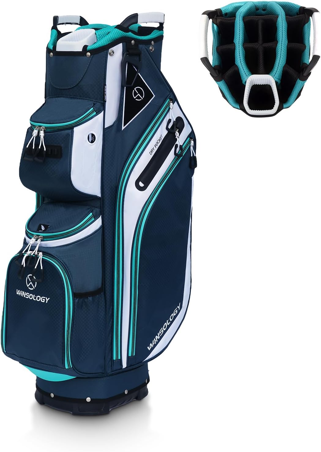 Golf Bag Travel Club Cart Support Pole Vessel Gifts Airlines for Men Womens Small Lightweight Golf Bag Organizer Storage 14 Way Full Length Dividers