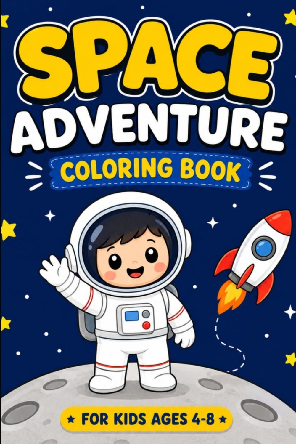 Space Adventure Coloring Book: Fun and Easy Space Coloring Pages for Kids Ages 4-8