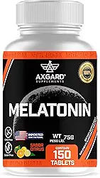 Melatonin - Melatonina - 150 Tabletes - Importada - Sabor suave Citrus Laranja com Acerola- Axgard Supplements