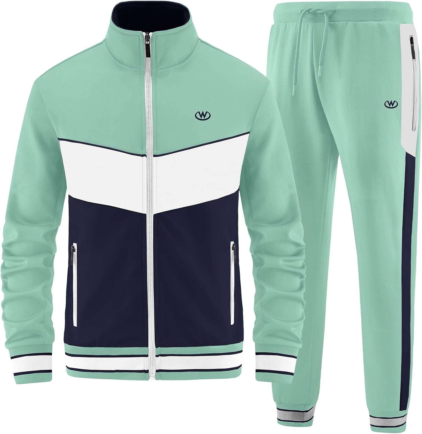 ANOTWENER Men’s Casual 2 Piece Tracksuit Sets Long Sleeve Full Zip Jacket and Sweatpants Jogging Sport Outfits Sweatsuits