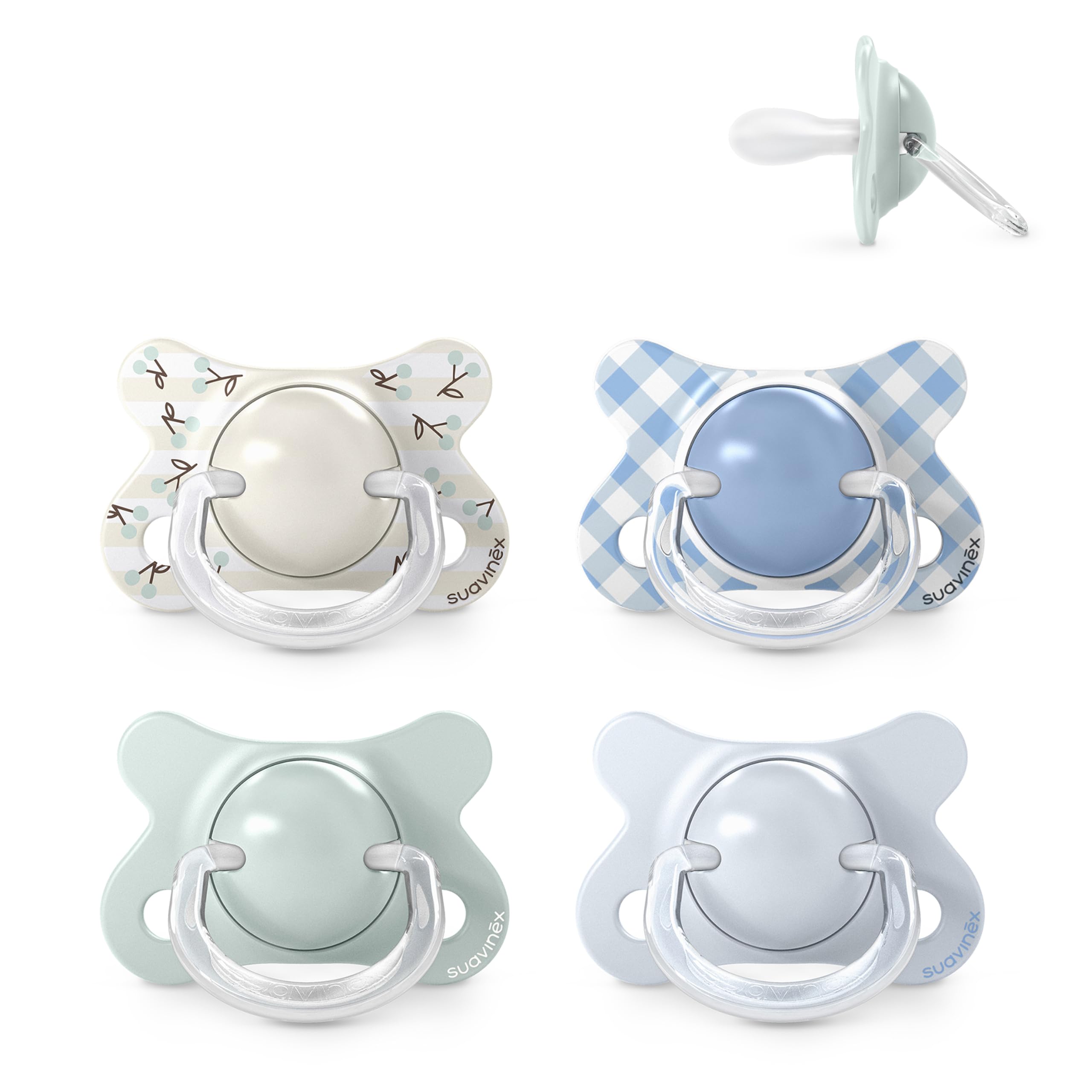 Suavinex, Pack de 2 Chupetes para Bebés 0/6 Meses y Recién Nacidos, con Tetina Fisiológica de Silicona SX Pro Simétrica, Plana y Flexible, Respeta el Desarrollo Bucodental, Birdies Verde — view 10
