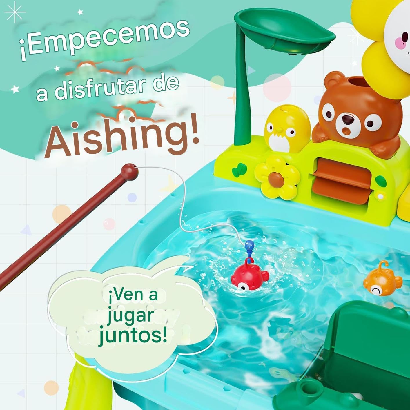 Mesa De Agua para Niños,Juego de y Agua con Bomba Eléctrica Incluida - Juego Educativo De Sensorial para Niños Y Niñas De 3 A 8 Años Cumpleaños Jardín Guardería Camping Colegio