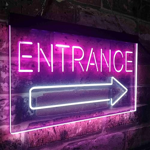 Vista 11 de ADVPRO Letrero de neón LED de doble color, flecha de entrada, rojo y azul, 16 x 12 pulgadas st6s43-i3893-rb