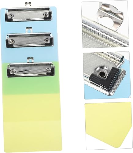 Miniatura 2 de STOBOK Paquete de 5 portapapeles de plástico, tablero de clip de varios colores con clips de metal con perfil bajo para médicos, enfermeras,