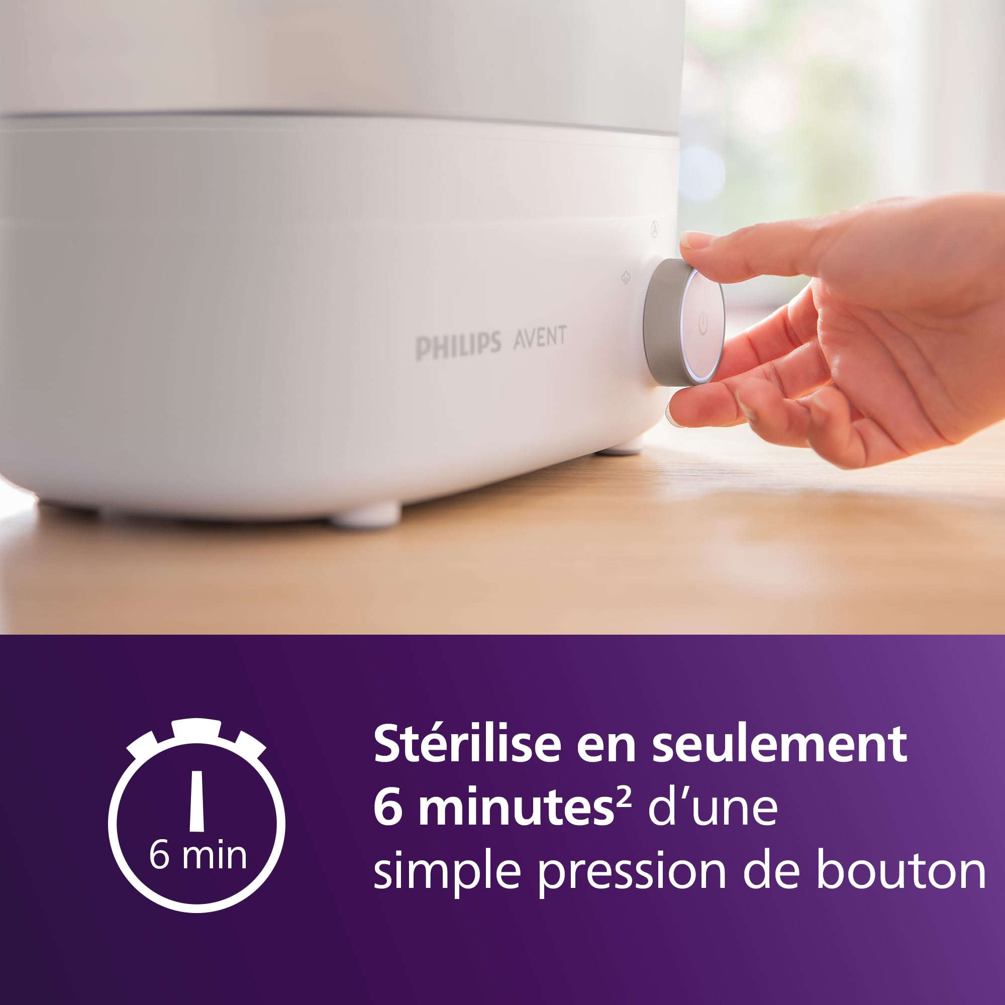 Philips Avent Premium stérilisateur et sèche-biberon, élimine 99,9% des bactéries, sans produits chimiques, capacité de 6 biberons/tétines/accessoires, modèle SCF293/00