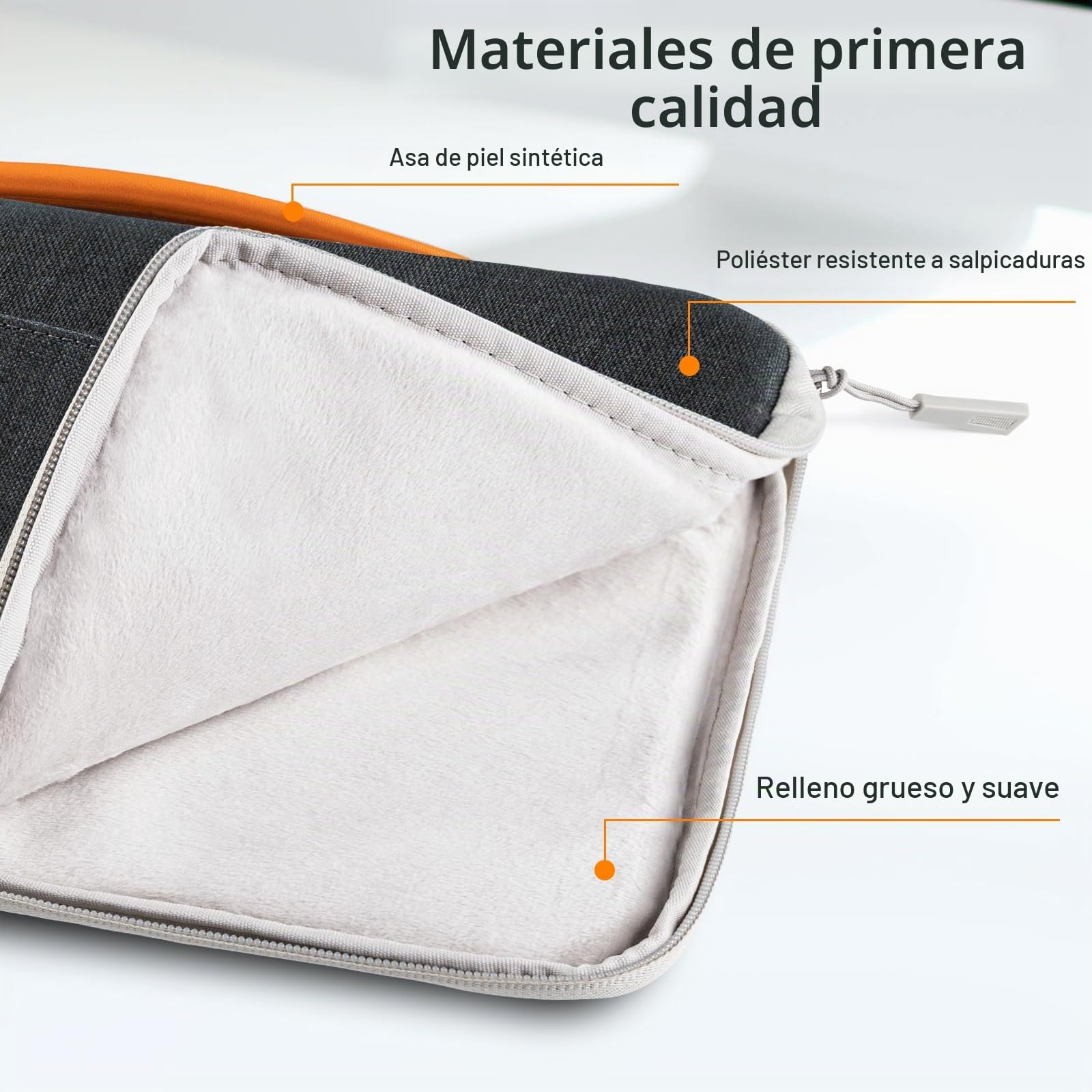 JETech Funda Portátiles para MacBook Neo (A18 Pro), 13-14 Pulgadas MacBook Air/Pro (M1-M5, 2020-2026), Funda Impermeable con Asa Portátil y Bolsillo (Gris Oscuro)