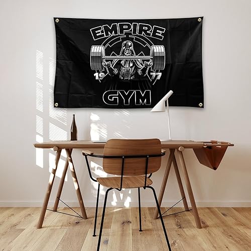 Miniatura 7 de HOeLo Empire - Tapiz de gimnasio interesante con cita inspiradora, tapiz para dormitorio universitario, póster para colgar en la pared, con 4 ojales