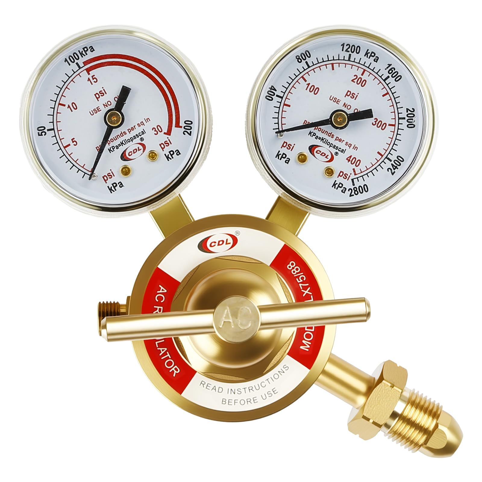 CDL LX75 Heavy Duty Acetylene Regulator CGA510,Forged Brass