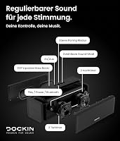 DOCKIN D FINE+ 2 Bluetooth Hangszóró, 50W, IPX5 Vízálló, 16 Órás Üzemidő, Powerbank Funkcióval, 3 DSP Hangszínszabályzóval, Fekete 5