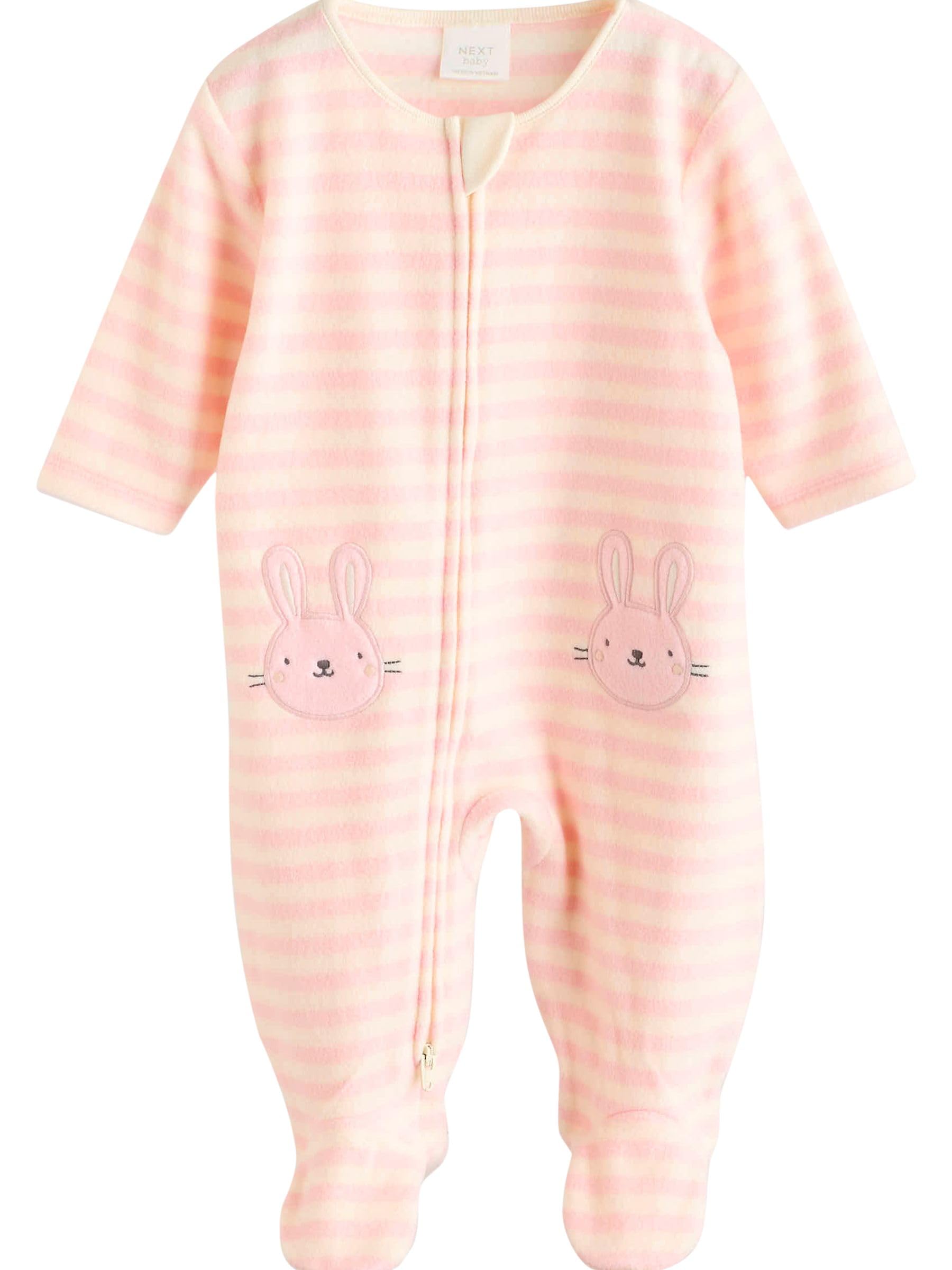 NEXT Bébé Fille Grenouillère à Zip Double Curseur en Micro Polaire bébé, Lot de 2