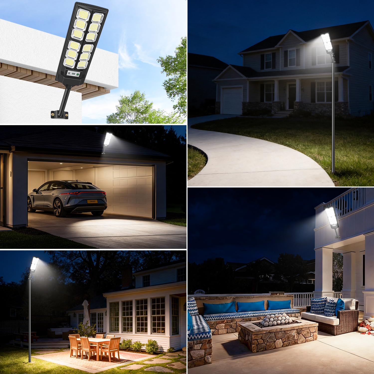 Solar Straßenlaterne für Außen, 6500K 528 LEDs Solarleuchte mit Bewegungsmelder, Wasserdicht Solarlampen für Außen Solar Strahler mit Fernbedienung, Solar-Straßenleuchten für Garten, 2 Stück