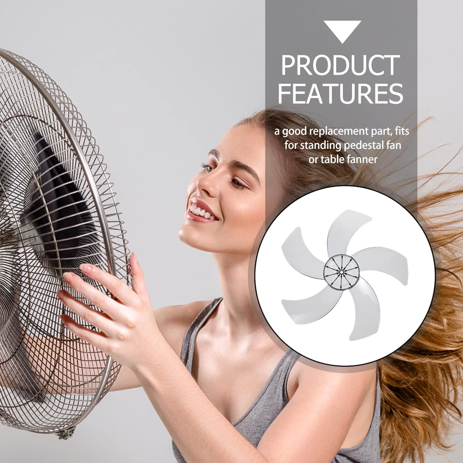 Angoily Plastic Fan Replacement Leaves for Pedestal and Table Fans Easy to Install Low Noise Blades for Household Use