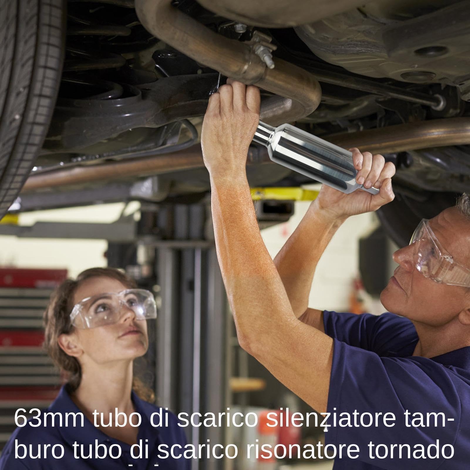Muffler di scarico delle prestazioni - tubo silenziatore in acciaio inossidabile universale | Resonatore ad alte prestazioni per auto, moto, camion, trattore, tosaerba, solido di saldatura resistente