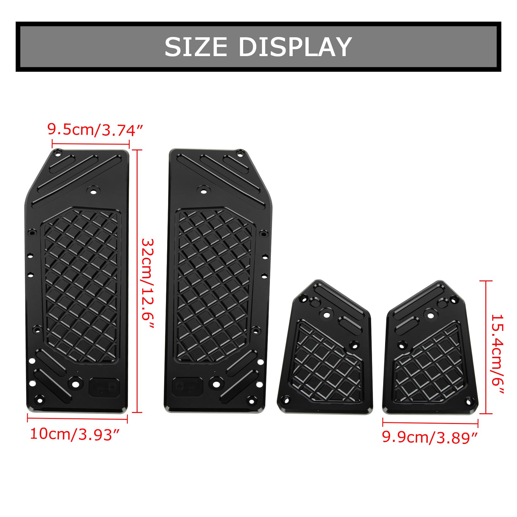Repose-Pieds Pédale Avant pour ADV 350 2022 2023 2024 2025, PSLER Pédale pour Conducteur Accessoires Décoratifs en Aluminium CNC pour Motos(Noir)