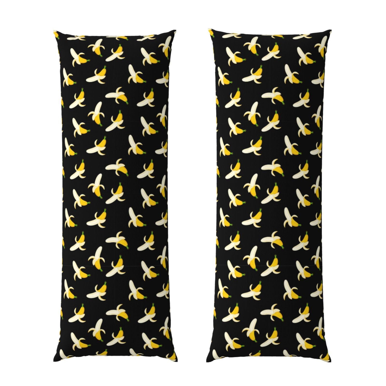 Body Pillow Protector Cover 20x54, Yellow Banana Fruit Funny Black Pattern, Breathable Ultra Soft Pillowcase with Zipper, Wrinkle Shrinkage Fade Resistant for Bed Couch