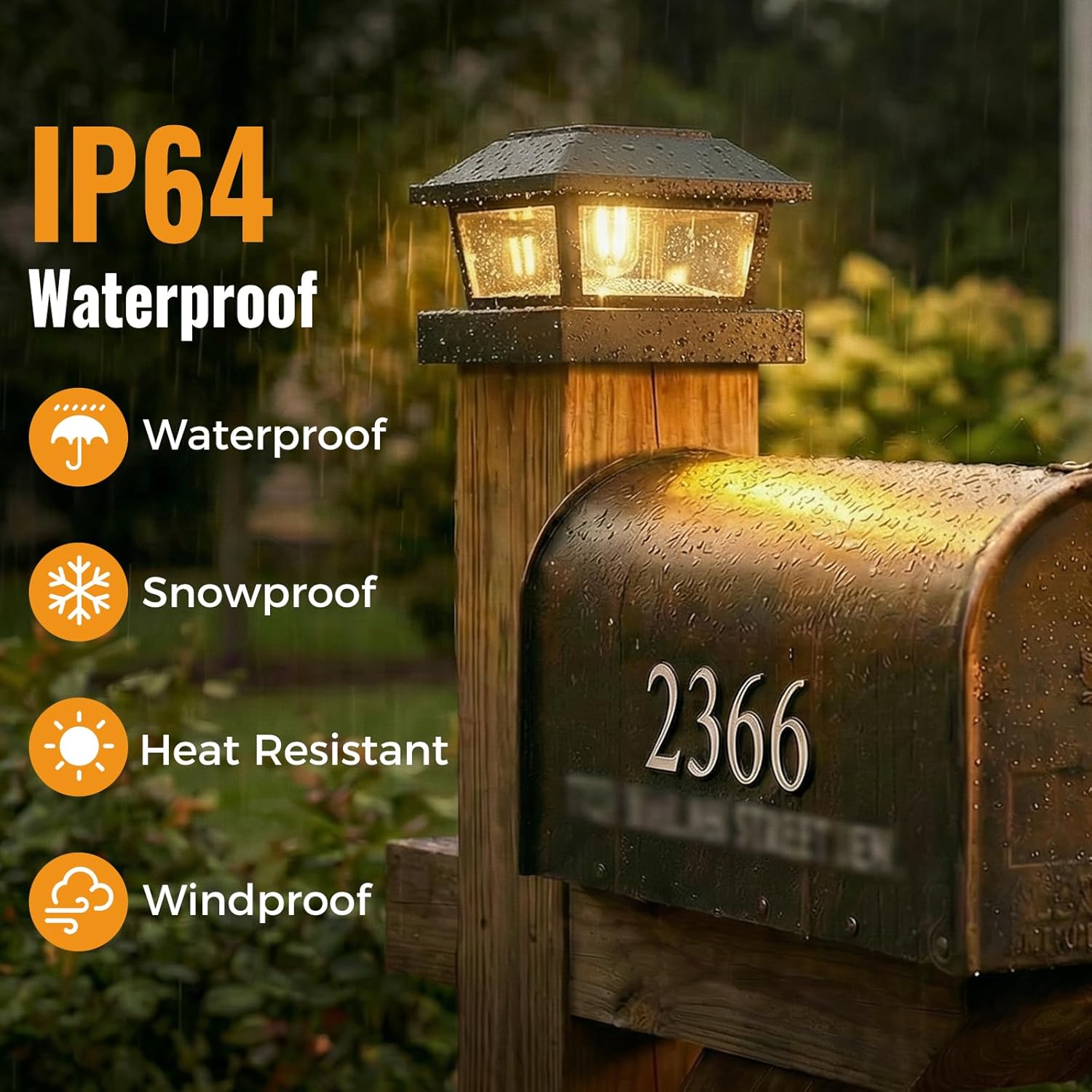 btfarm 4x4 Solar Post Cap Lights, 8 Pack Fence Deck Post Lights Outdoor Solar Powered Waterproof with Edison LED Bulb, Fits 4x4, 3.5x3.5 Wooden & Vinyl Posts for Porch Patio Yard(Warm White, Black)