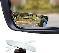 Verivue 3.5-Inch Rectangular Blind Spot Mirrors for Cars - HD Convex Wide Angle, Adjustable Frameless Stick-On, Universal Fit 2-Pack