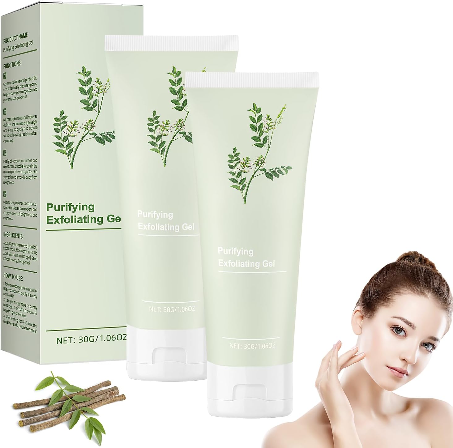 cuoct 2 PCS Purifying Exfoliating Gel, Deep Cleansing Face & Body Exfoliating Scrub Gel for All Skin Types