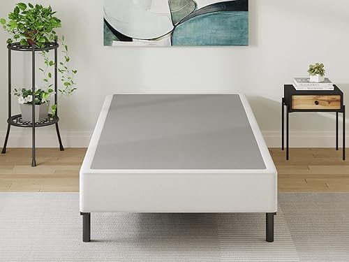 Miniatura 7 de Muelle de caja doble, resorte de metal de 9 pulgadas de tamaño individual, somier resistente individual con cubierta de tela, fácil montaje,