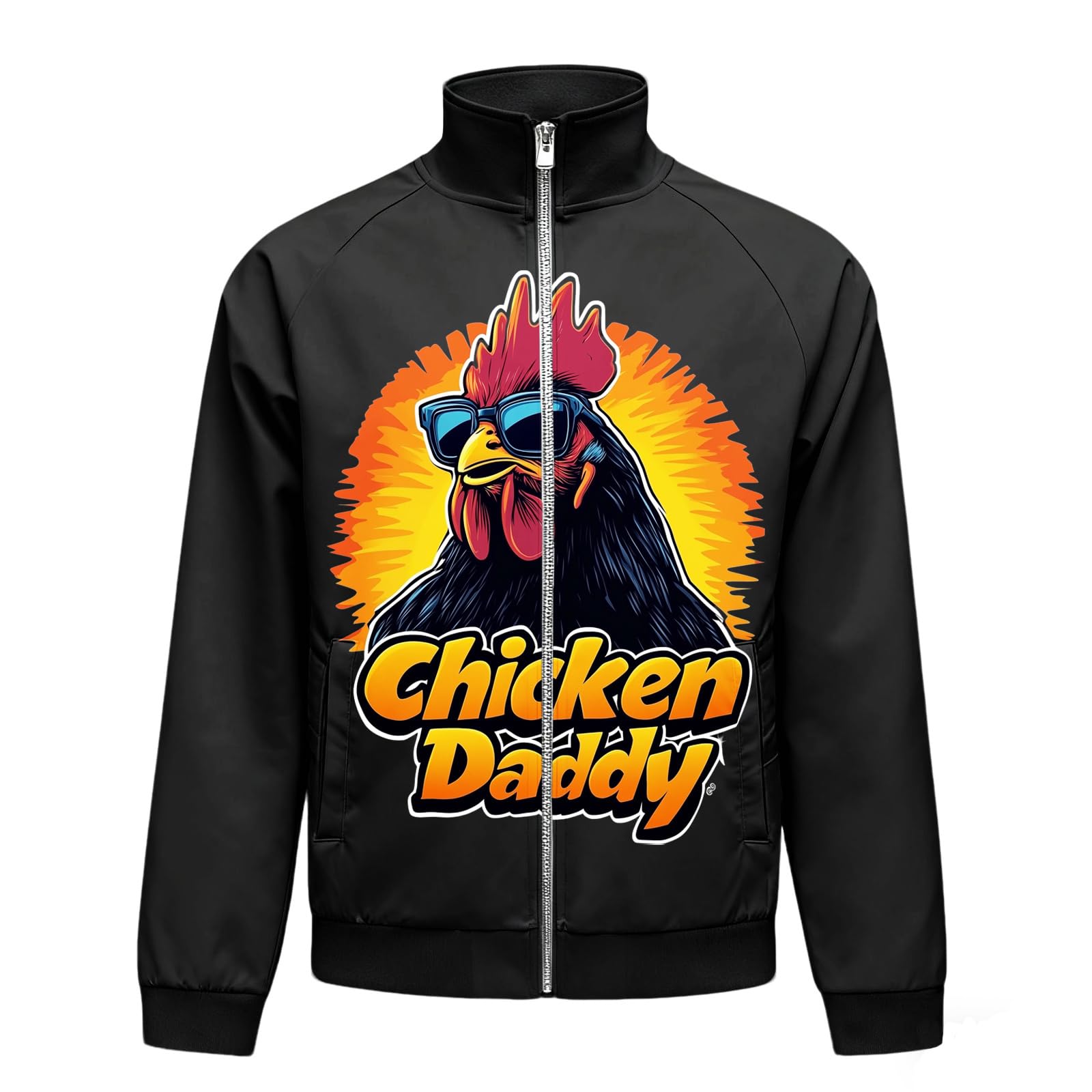 Graphic Jacket for Men Spring Fall Bomber Jacket Casual Fashion Collared Long Sleeve Novelty Streetwear with Pocket