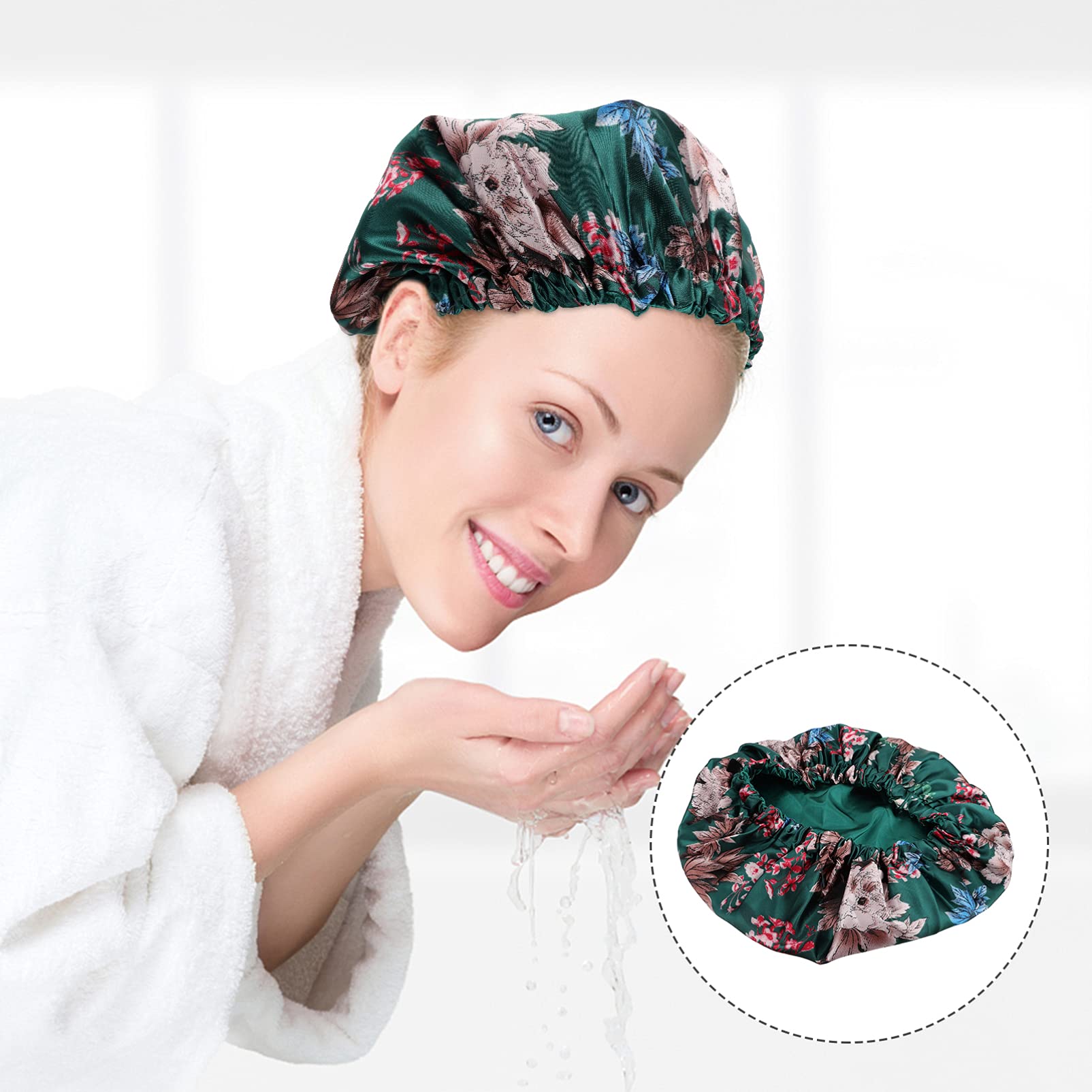 FOMIYES 4piezas Gorro Reutilizable Diseño Floral Para Mujeres Gorro De Baño Ajustable Para Cuidado Del Cabello y Baño