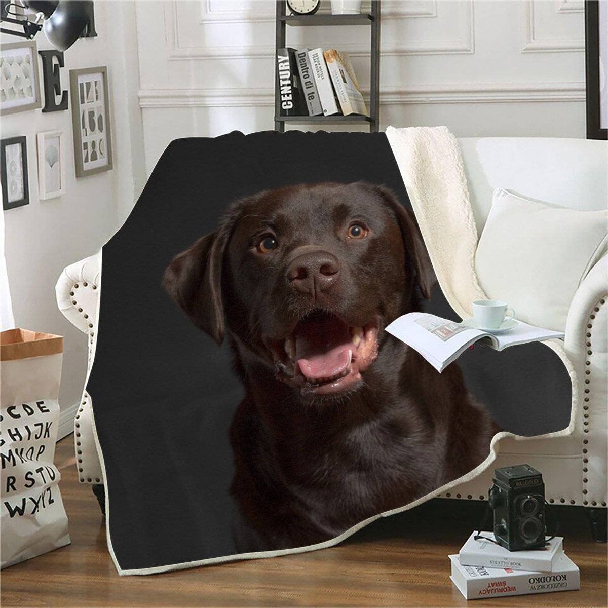 Plaid Couverture Polaire Labrador Retriever 3D Chien De Compagnie Douce Chaude Microfibre ete Hiver Couverture en Flanelle 150x200 pour Jeté de Canapé, Dessus de lit pour Enfant Fille Garcon