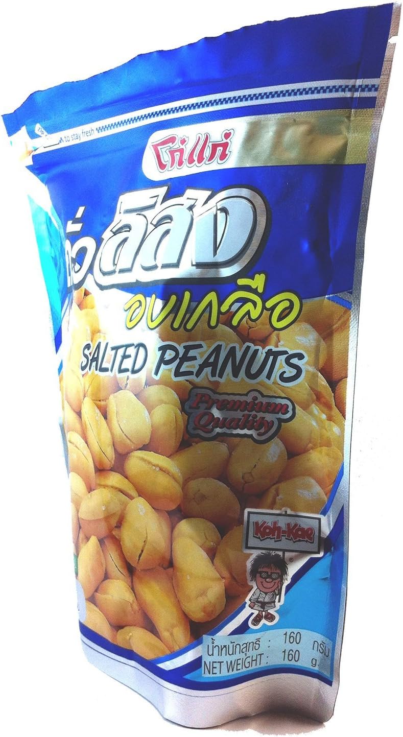 3 X160g Thai Koh-kae Salted Peanuts Vegetarian Cereal Snack of Thailand By Thai dd