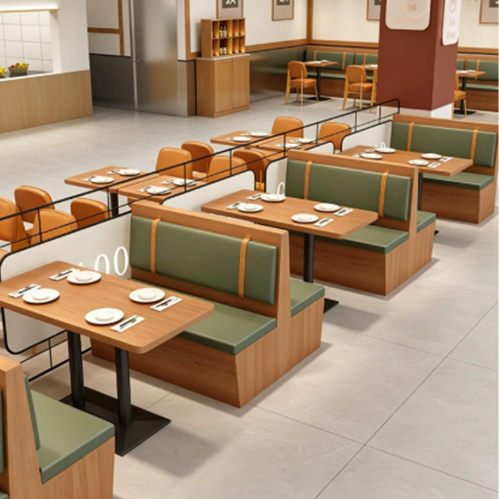 Komercyjne stoisko restauracyjne, sofa do przechowywania, herbaciarnia, stół z makaronem i zestaw krzeseł