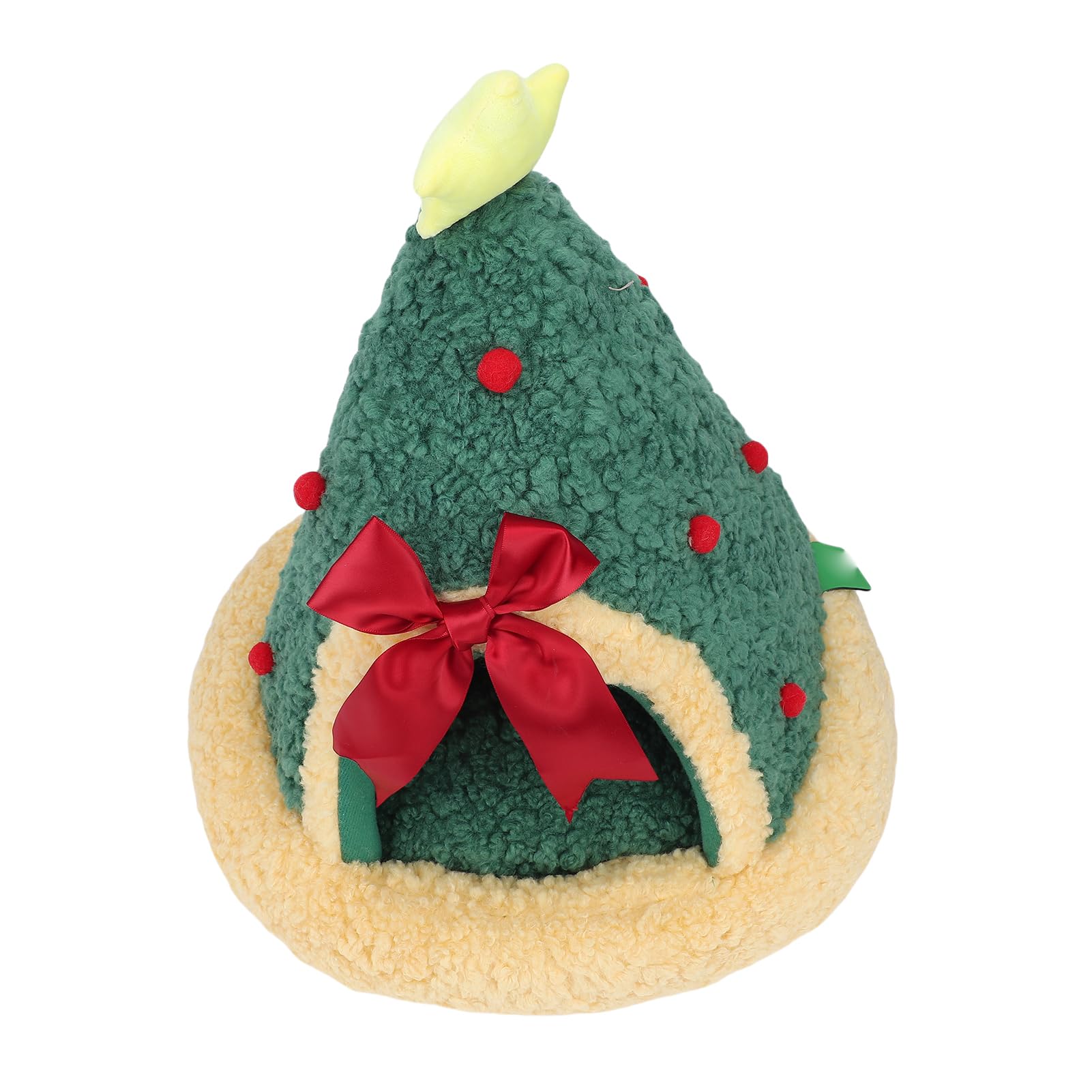 Yosoo Health Gear Cama Cueva para Gatos Sherpa Fleece Carpa para Mascotas Cama para Gatitos 48 X 47,5 Cm Escondite Triangular Semicerrado con Tapete para Gatos y Perros Pequeños Casa del árbol de